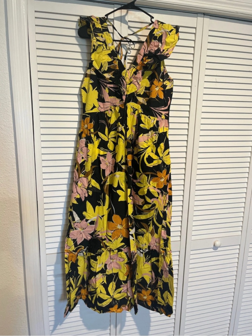 Target Floral Maxi Jumpsuit - Black with Yellow & Pink Floral